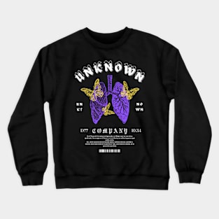 A lung with flying yellow butterflies Crewneck Sweatshirt